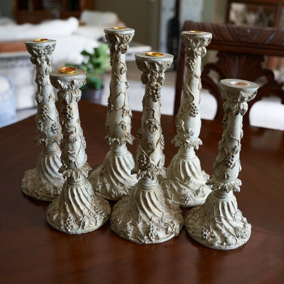 Elements Other - Tall, soft metallic finish elegant candleholders